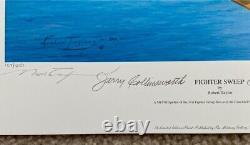 Robert Taylor LUTTEUR BALAYAGE 3 Signatures de pilotes Spitfire américains Aviation Art Print