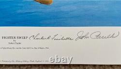 Robert Taylor LUTTEUR BALAYAGE 3 Signatures de pilotes Spitfire américains Aviation Art Print