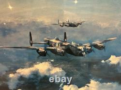 Robert Taylor Lancaster Impression Signée Édition Limitée RAF WW2 Bombardier Aviation Encadrée