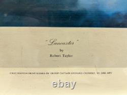 Robert Taylor Lancaster Impression Signée Édition Limitée RAF WW2 Bombardier Aviation Encadrée