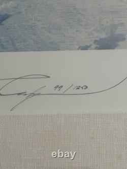 Robert Taylor Midway WWII Art Signé par Dick Best Rare 99/120 Tirage Encadré