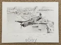 Robert Taylor REQUINS DU DÉSERT Curtiss P-40 7 SIGNATURES! Aviation Art Pencil Print