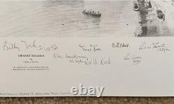 Robert Taylor REQUINS DU DÉSERT Curtiss P-40 7 SIGNATURES! Aviation Art Pencil Print