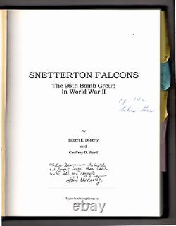 Seconde Guerre mondiale 96e Groupe de Bombardement Faucons de SNETTERTON auteur Robert Doherty Livre SIGNÉ SEEMAN