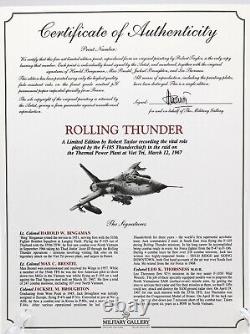 Tonnerre roulant par Robert Taylor Remarque avec COA 4 Pilotes Signature Rare 7/25