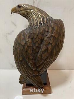 Vigilance 16 Aigle Royal Américain Sculpture en Bronze Signée Robert Taylor 30 lb