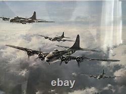 WW2 B-17 MEMPHIS BELLE Capt Robert K Morgan Impression signée de Robert Taylor ENCADRÉE
