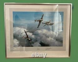 WW2 RAF HURRICANE WC BOB STANFORD-TUCK Impression signée de Robert Taylor ENCADRÉE