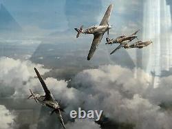WW2 RAF HURRICANE WC BOB STANFORD-TUCK Impression signée de Robert Taylor ENCADRÉE